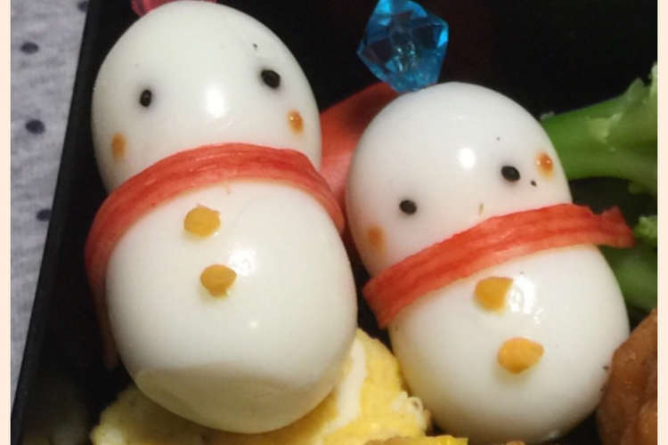 簡単 お弁当おかず うずら卵で雪だるま レシピ 作り方 By ゆふりまま クックパッド 簡単おいしいみんなのレシピが360万品