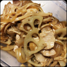 簡単おいしい★蓮根・えのきの生姜焼き