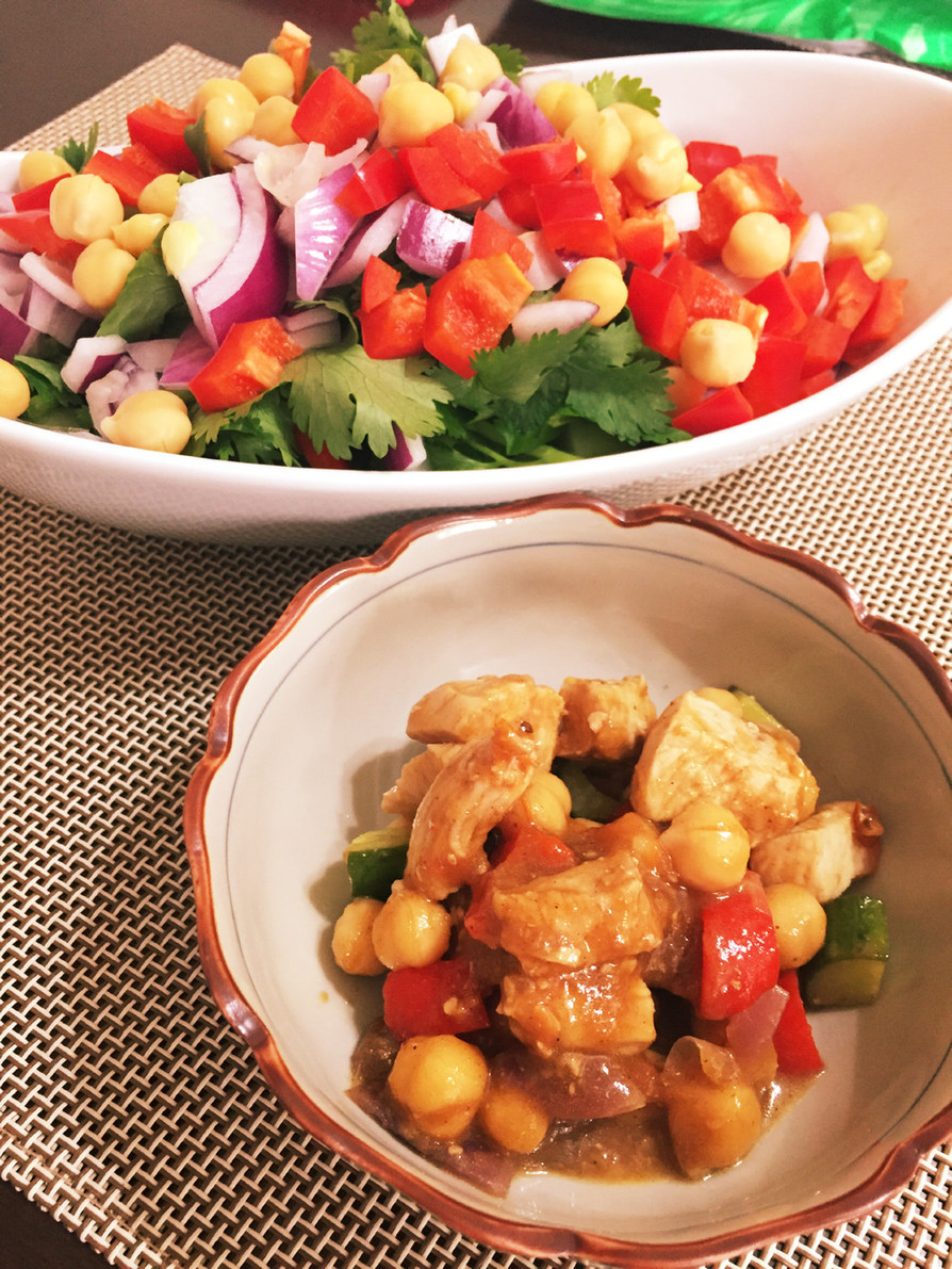 インドのひよこ豆のチャットサラダのレシピ