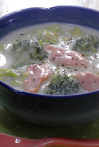白菜と鮭のミルクスープ