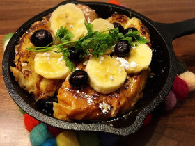 スキレットでカフェ風♡フレンチトースト♫