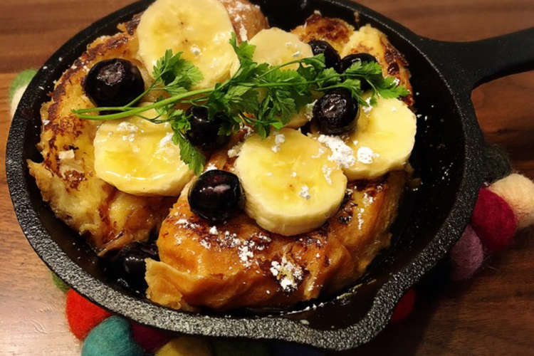 スキレットでカフェ風 フレンチトースト レシピ 作り方 By ののママレシピ クックパッド