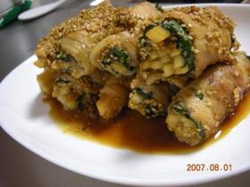 豚肉の大根しょうが焼き巻き