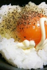 卵かけご飯❤究極黒胡椒マヨネーズめんつゆ