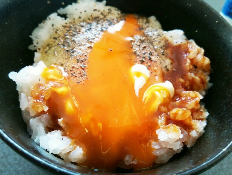 卵かけご飯焼き肉のタレ味❤アレンジ朝食もの画像