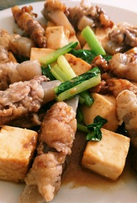 ⭐豆腐と肉巻きこんにゃく甘辛味噌炒め⭐