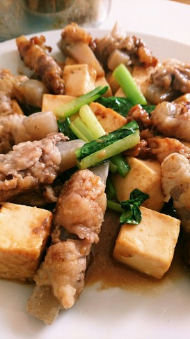 ⭐豆腐と肉巻きこんにゃく甘辛味噌炒め⭐