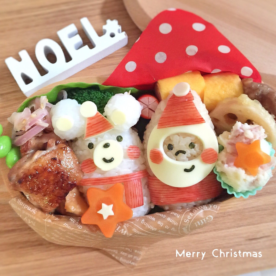 クリスマス☆簡単♩おにぎり弁当♡キャラ弁の画像