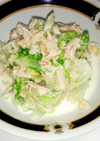 山東菜とシーチキンの簡単サラダ（2人分）