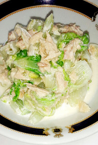 山東菜とシーチキンの簡単サラダ（2人分）