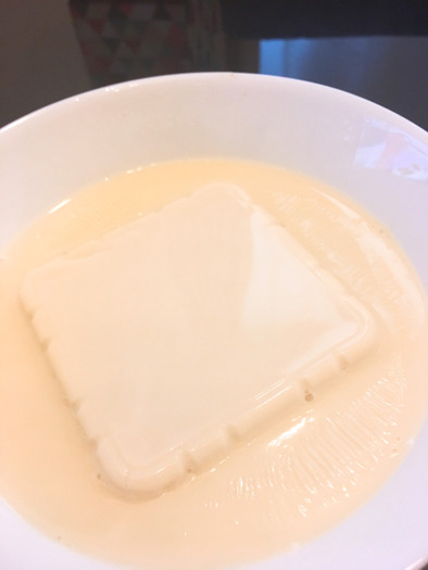 レンジで簡単◎豆乳湯豆腐風の写真
