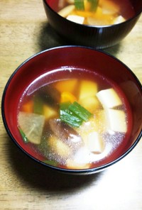 豚角肉の下茹で残った汁で～野菜スープ