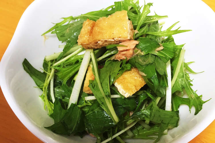 水菜とお揚げのさっぱり和え レシピ 作り方 By くろいひつじ クックパッド