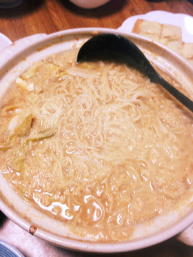 寒い時こそ!そうめん入り豆乳鍋
