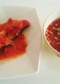 トマト缶で鱈のトマト煮＆ミネストローネ