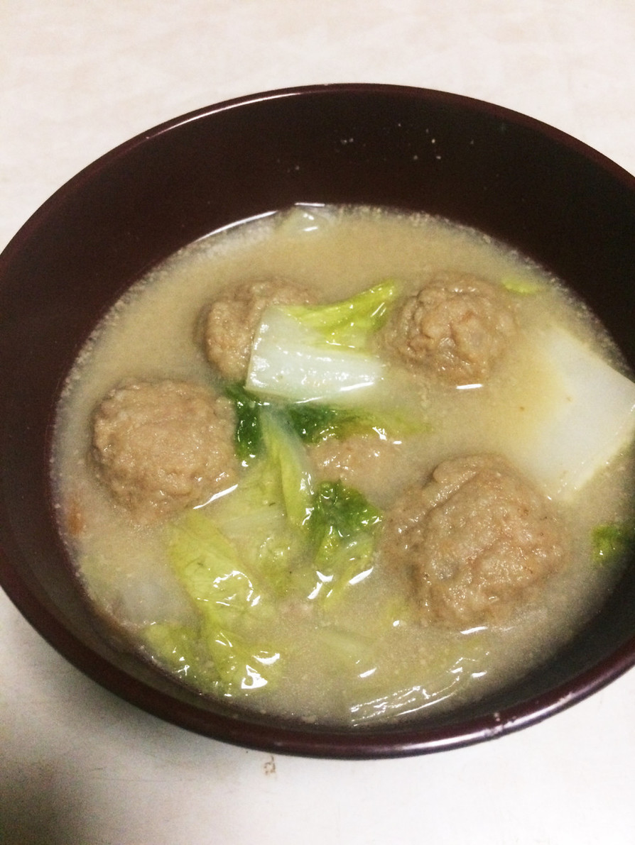 ごま豆乳鍋リメイク♡白菜と肉団子のスープの画像
