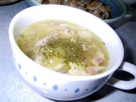 たっぷりセロリとベーコンのスープ