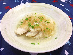 レンジで簡単♪鶏胸肉の雪見蒸し