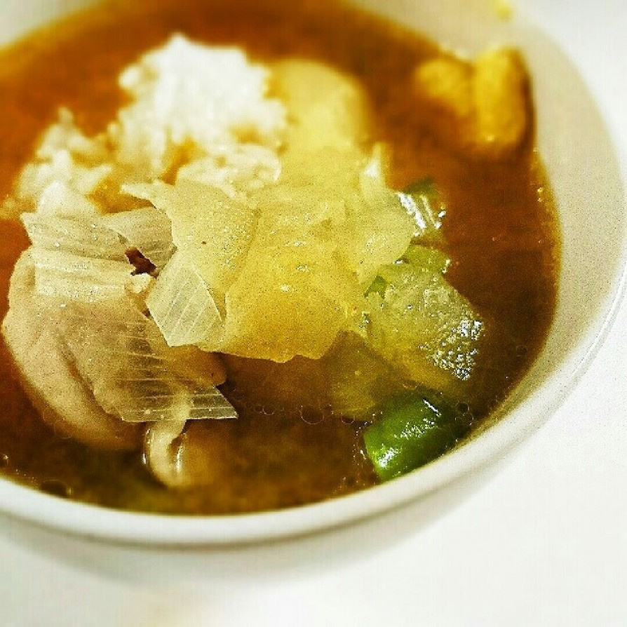 簡単ポカポカ 中華風味噌スープご飯の画像