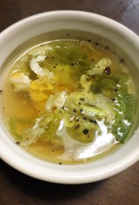 ズボラ飯☆レタスと卵のスープ