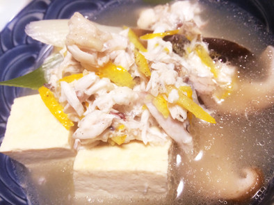 節約♡鯛のアラで旨い鯛柚子胡椒の湯豆腐の写真