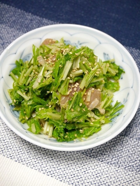 簡単！ぶりの漬けと水菜の中華サラダの画像