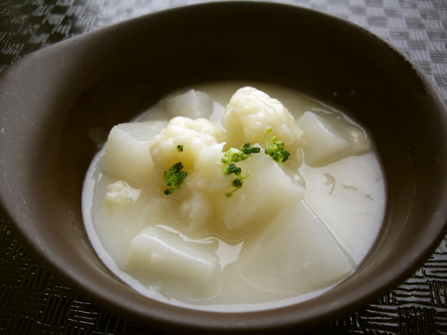 【京都丹波】かぶらとカリフラワーのスープの画像