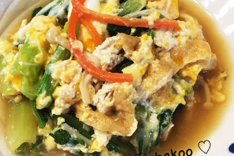 小松菜の卵とじ 半熟卵が美味しい レシピ 作り方 By Chakoo クックパッド 簡単おいしいみんなのレシピが367万品