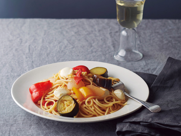 彩り野菜のパスタ