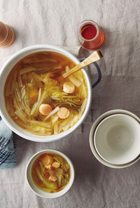 干し貝柱と白菜のスープ