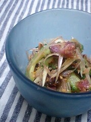 簡単!ゴーヤとシバ漬けの絶品和え♪の写真
