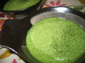 寒天で☆豆腐抹茶プリン