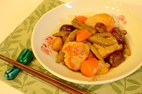 ごぼう茶の鶏ごぼう煮込み