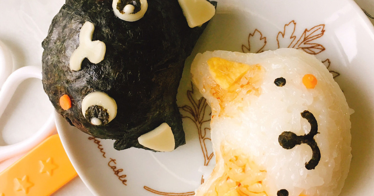 キャラ弁 黒猫ブチ猫の猫おにぎり レシピ 作り方 By Misumisu07 クックパッド