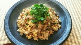 きのこと白滝のダイエット納豆チャーハン♡
