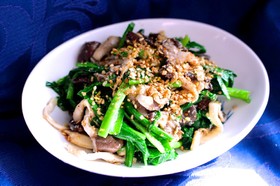 霜降りヒラタケ×ニラのお手軽ナムル