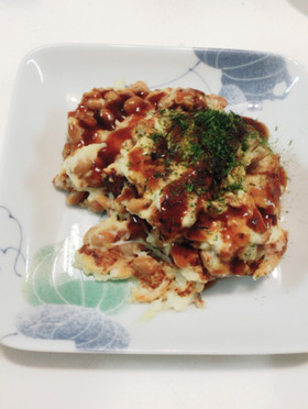 長芋と納豆のお好み焼きもどき