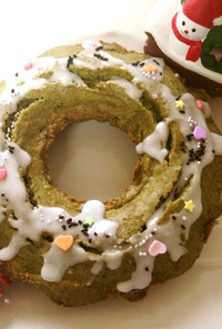 抹茶のクリスマスリース☆パウンドケーキ