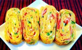お弁当が華やかに!カニかま&ネギ玉子焼き