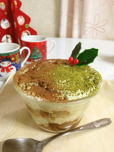 クリスマス☆抹茶のヨーグルトティラミス風の写真