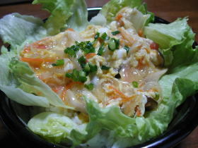 とろーり卵のレタス丼