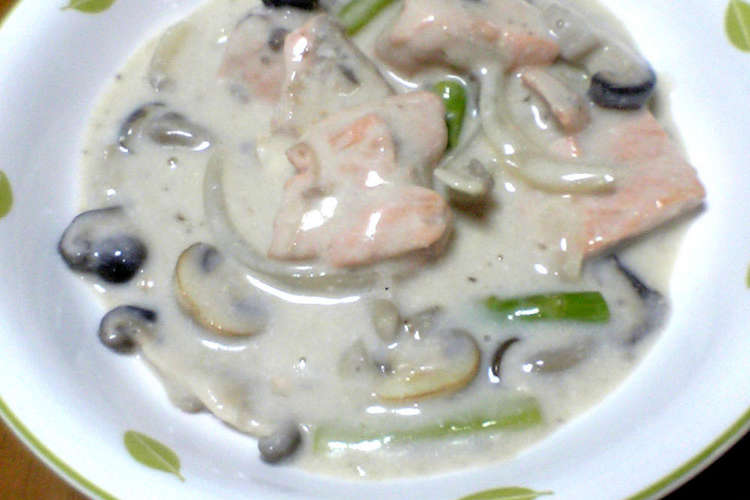 鮭のキャンベルスープ缶アレンジ白シチュー レシピ 作り方 By ルジーバ クックパッド