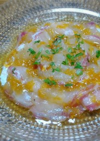 真鯛のカルパッチョ☆温州みかんソース