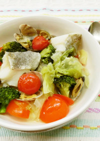 旬の白身魚と野菜のイタリアン蒸し