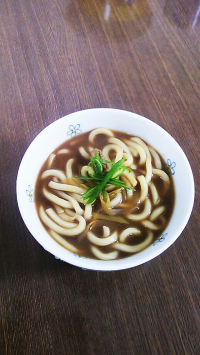 芋煮のお出汁でカレーうどんの写真