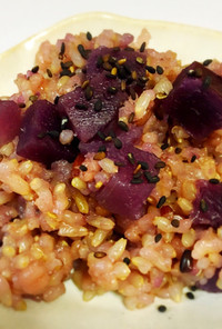 紫芋の炊き込みご飯♩