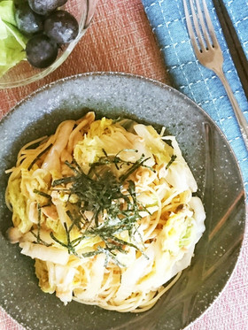 白菜とツナの和風パスタ