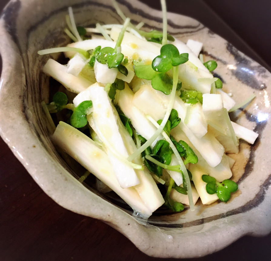 長芋とカイワレの簡単酢味噌和えの画像