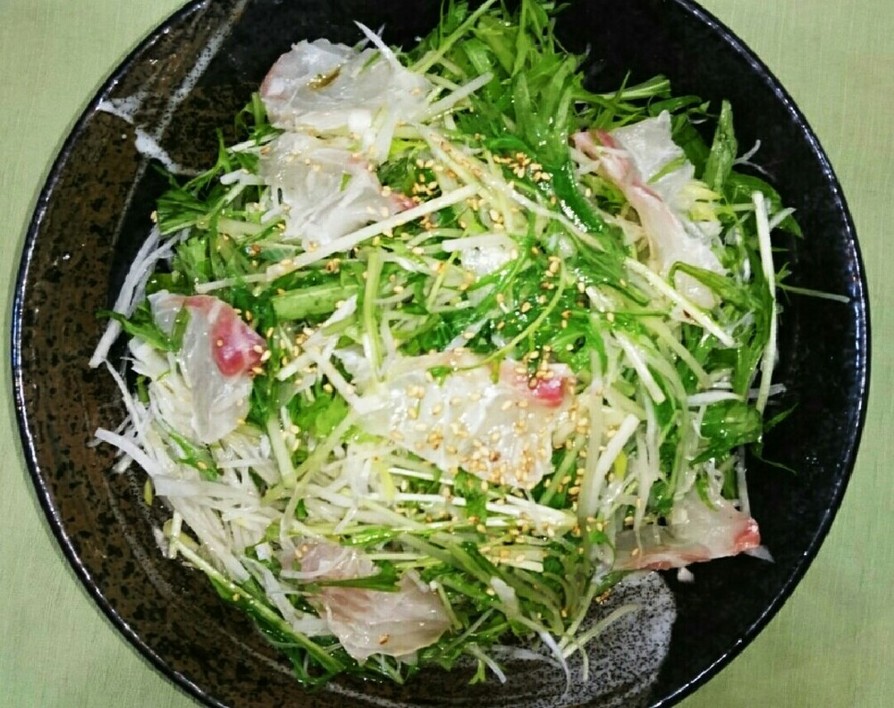 水菜と鯛のサラダの画像