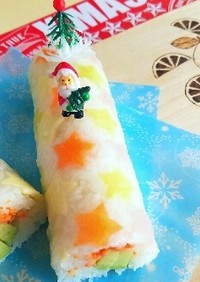 クリスマスロール♪クリスマス巻き寿司